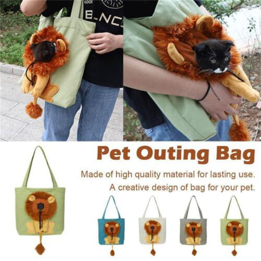 Portable Cat & Dog Travel Bag with Lion Design